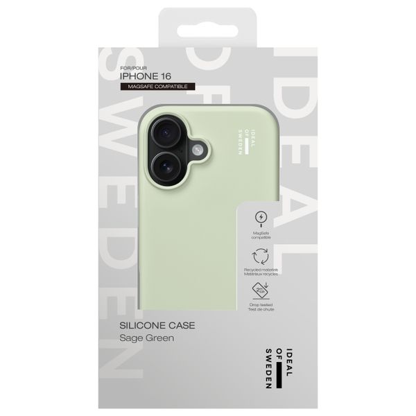 iDeal of Sweden Coque en silicone avec MagSafe Apple iPhone 16 - Sage Green