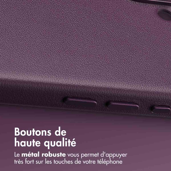 Accezz Coque arrière en cuir avec MagSafe Apple iPhone 16 - Heath Purple