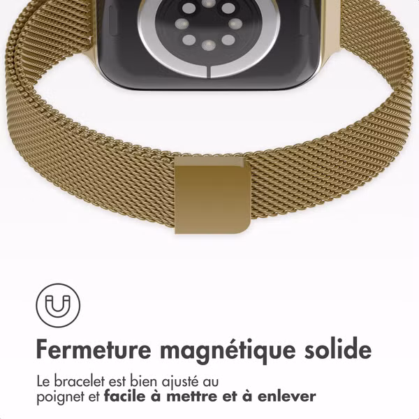 imoshion Bracelet slim Milanese Apple Watch Series 1 - 9 / SE (38/40/41 mm) | Series 10 / 11 (42 mm) - Doré