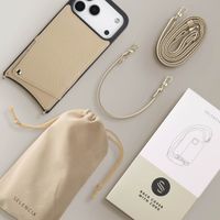 Selencia Coque de télephone Nova avec cordon et porte-cartes Apple iPhone 17 Pro Max - Beige