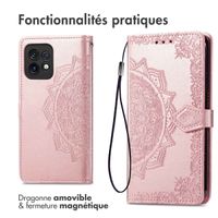 imoshion Etui de téléphone portefeuille Mandala Motorola Edge 40 Pro - Rose Dorée