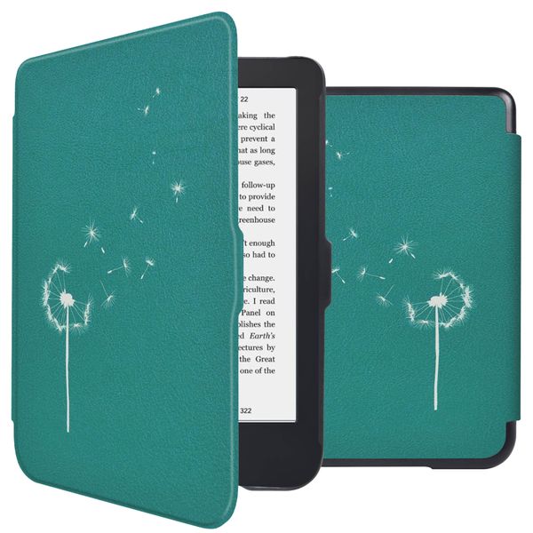 imoshion Design Slim Hard Sleepcover Kobo Clara 2E / Tolino Shine 4 - Green Dandelion