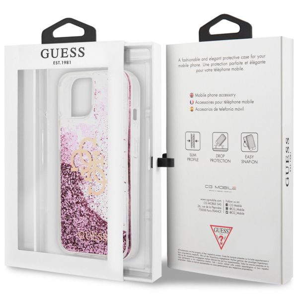Guess Coque 4G Logo Liquid Glitter Apple iPhone 13 - Rose
