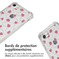 imoshion Coque Design avec cordon Apple iPhone SE (2022 / 2020) / 8 / 7 - Dusty Rose Connected Hearts