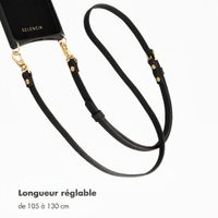 Selencia Cordon de téléphone crossbody Selencia en véritable cuir - Noir