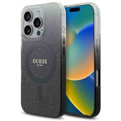 Guess Coque MagSafe IML Glitter Gradient iPhone 16 Pro - Black