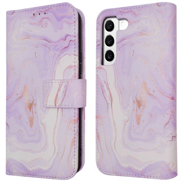 imoshion Étui de télephone portefeuille Design Samsung Galaxy S22 - Purple Marble