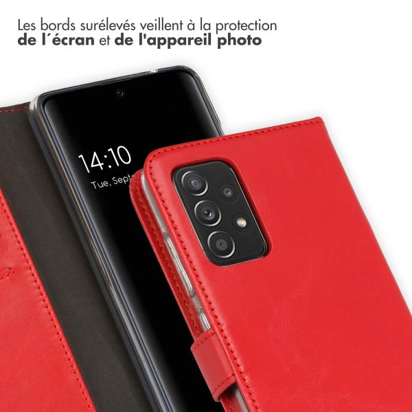 Selencia Étui portefeuille en cuir véritable Samsung Galaxy A52(s) (5G/4G) - Rouge