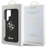 Guess Coque 4G Metal Logo Glitter Samsung Galaxy S25 Ultra - Noir