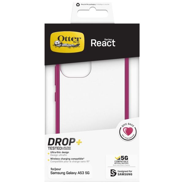 OtterBox Coque arrière React Samsung Galaxy A53 - Transparent / Rose