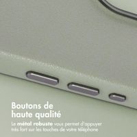 Accezz Coque arrière en cuir avec MagSafe Apple iPhone 15 - Light Grey