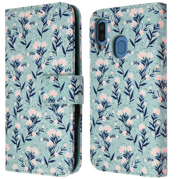 imoshion Étui de téléphone portefeuille Design Samsung Galaxy A40 - Bleu Flowers