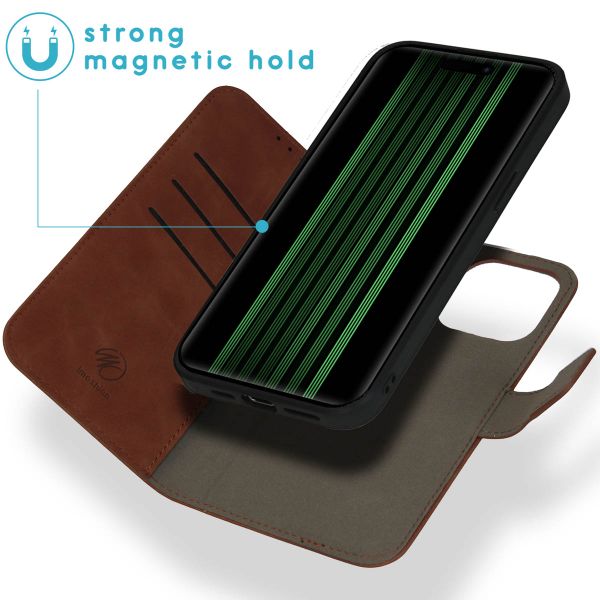imoshion Etui de télephone luxe 2-en-1 amovible Apple iPhone 15 Pro Max - Marron