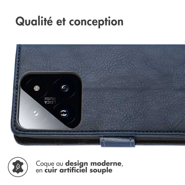 imoshion Étui de téléphone portefeuille Luxe Xiaomi 14T - Bleu foncé