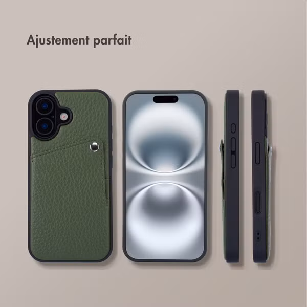 Selencia Coque Riva avec porte-cartes Apple iPhone 16 - Sage Green