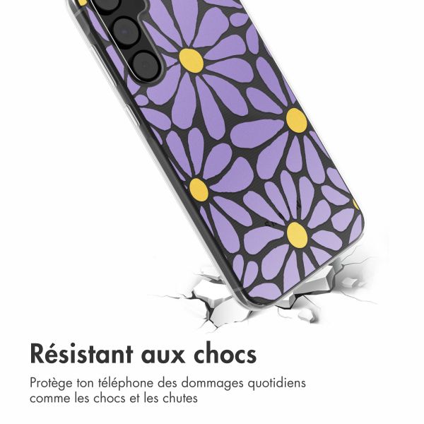 imoshion Coque design pour Samsung Galaxy A55 - Tropical Violet Flowers Connect