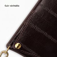 Selencia Nova coque arrière en cuir véritable avec porte-cartes Apple iPhone 16 - Dark Chocolate