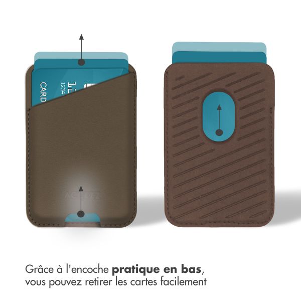 Accezz Porte-cartes en cuir - Compatible avec MagSafe et Qi2 - Coffee Brown