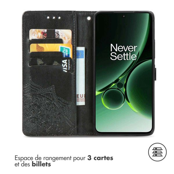 imoshion Etui de téléphone portefeuille Mandala OnePlus Nord 3 - Noir