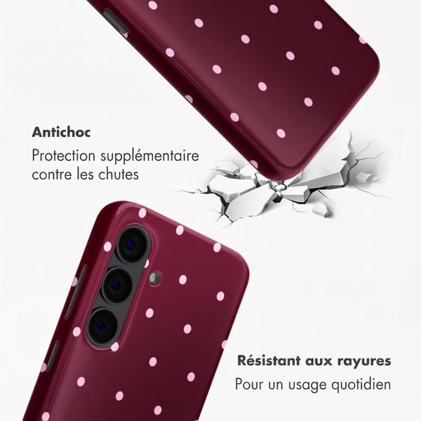 Selencia Coque arrière Vivid avec MagSafe Samsung Galaxy S24 - Happy Dots Burgundy
