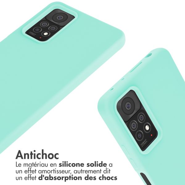 imoshion Coque en silicone avec cordon Xiaomi Redmi Note 11 Pro - Vert menthe