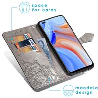 imoshion Etui de téléphone portefeuille Mandala Oppo Reno4 5G - Gris