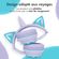 imoshion Kids Unicorn LED Light Bluetooth Casque - Casque pour enfants avec limiteur de décibels - Casque sans fil + câble AUX - Lavender Lilac / Soft Blue