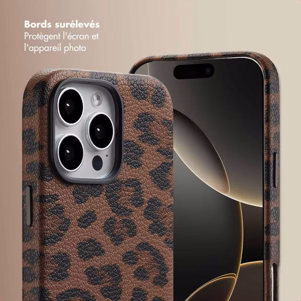 Selencia Coque Sabi imprimé panthère avec MagSafe Apple iPhone 16 Pro Max - Mocha Brown