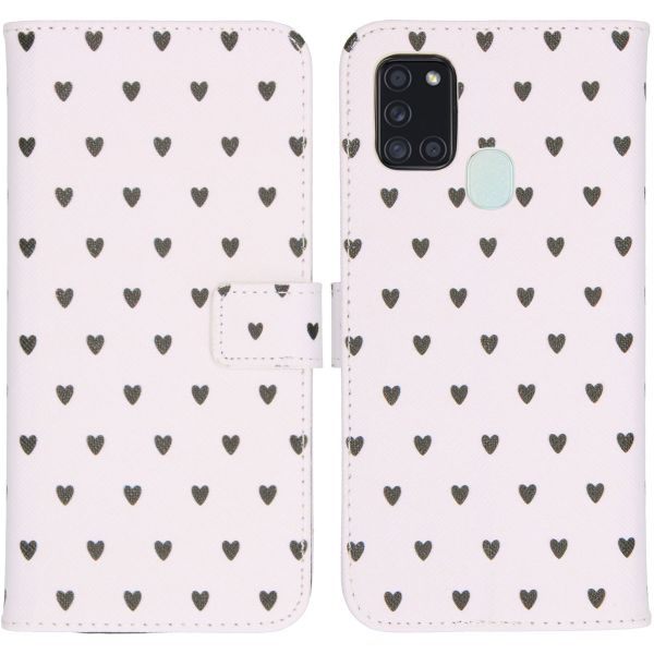 imoshion Coque silicone design Galaxy A21s - Hearts Allover White