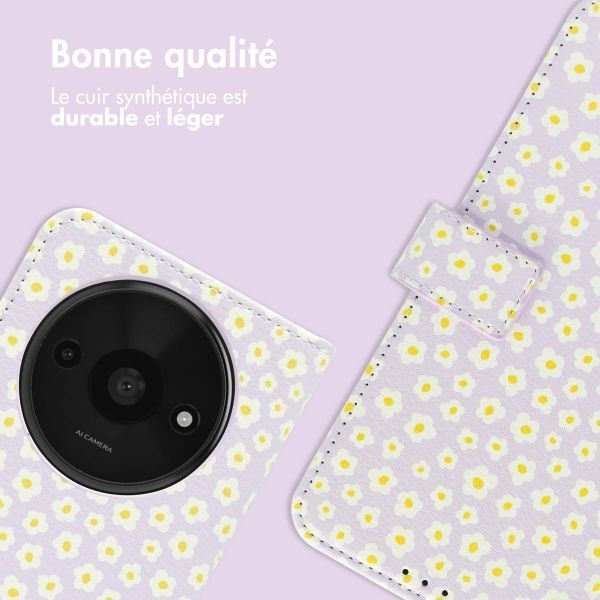 imoshion Étui de télephone portefeuille Design Xiaomi Redmi A3 - White Daisy