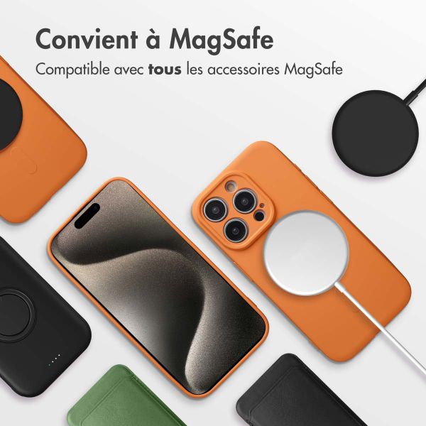 imoshion Coque Couleur avec MagSafe Apple iPhone 15 Pro - Neon Orange