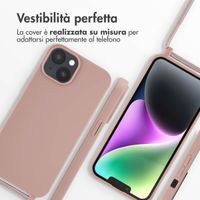 imoshion Coque en silicone avec cordon Apple iPhone 14 - Sand Pink
