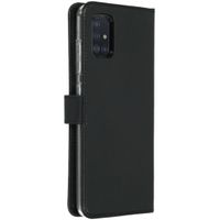 Selencia Étui portefeuille en cuir véritable Samsung Galaxy A51 - Noir