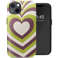 Selencia Coque arrière Vivid avec MagSafe Apple iPhone 13 - Double Hearts Plum Fern