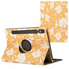 imoshion Coque tablette Design rotatif à 360° Samsung Galaxy Tab S9 11.0 pouces - Yellow Flowers