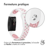 imoshion Bracelet sportif en silicone Fitbit Inspire - Blanc  /  Rose