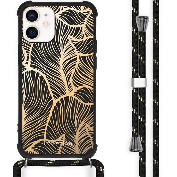 imoshion Coque Design avec cordon iPhone 12 Mini - Golden Leaves