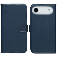 Selencia Étui portefeuille en cuir véritable Apple iPhone 17 Air - Bleu