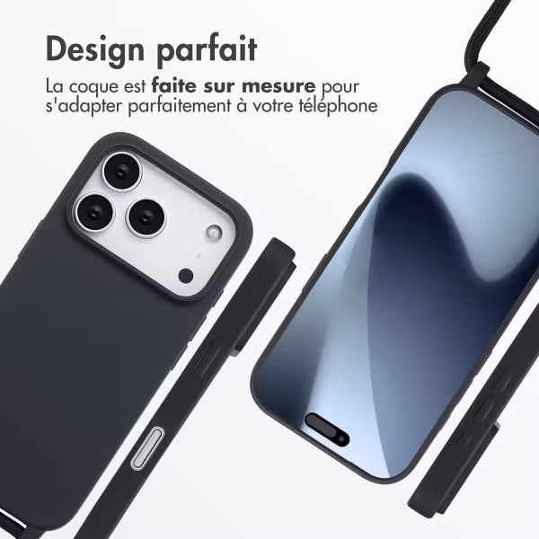 imoshion Coque en silicone avec cordon Apple iPhone 17 Pro - Noir