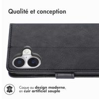 imoshion Étui de téléphone portefeuille Luxe iPhone 16 Plus - Noir