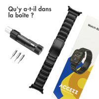 Accezz Bracelet en acier Titane mat Samsung Galaxy Watch Ultra (2024/2025) - Noir