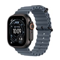 Apple Bracelet Ocean Apple Watch Series 1 t/m 11 / SE / Ultra (44/45/46/49 mm) - Anchor Blue / Black Titanium