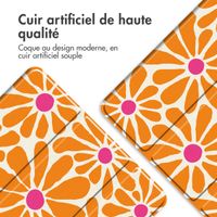 imoshion Coque tablette Design Trifold Samsung Galaxy Tab A11 Plus / A9 Plus - Orange Flower Connect