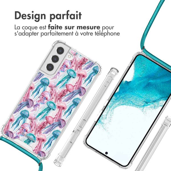 imoshion Coque Design avec cordon Samsung Galaxy S22 Plus - Jellyfish Watercolor