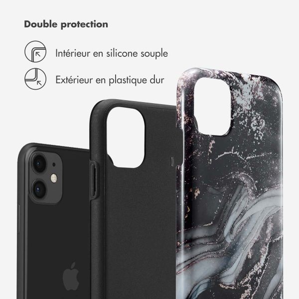 Selencia Coque arrière Vivid Tough iPhone 11 - Chic Marble Black