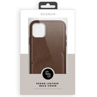 Selencia Coque arrière en cuir végétalien Vayu iPhone 11 - Brun