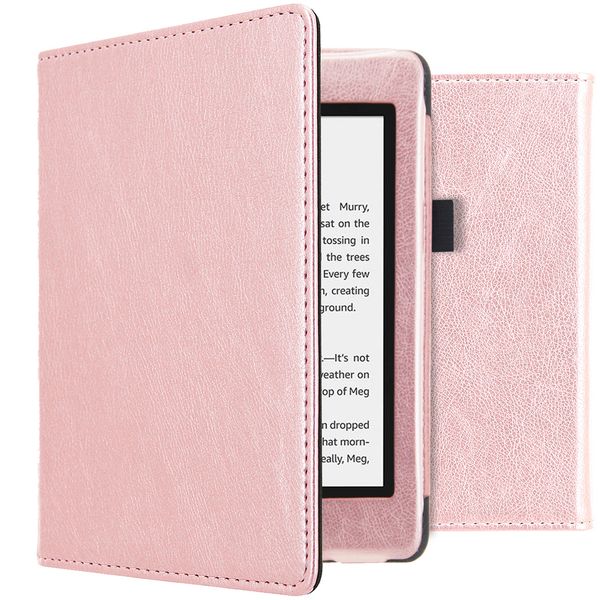 imoshion Étui de liseuse en cuir végan Amazon Kindle Paperwhite 4 (2018) - Rose