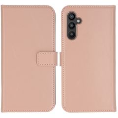 Selencia Étui de téléphone portefeuille en cuir véritable Samsung Galaxy A34 (5G) - Dusty Pink