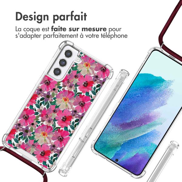 imoshion Coque Design avec cordon Samsung Galaxy S21 FE - Flower Water