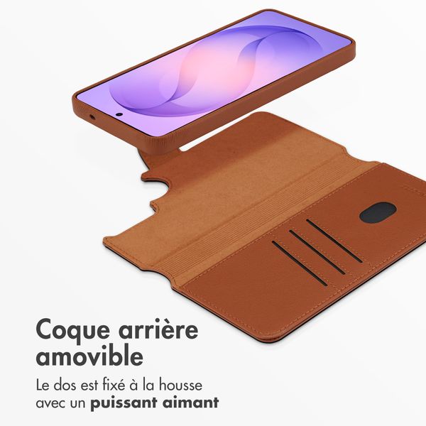 Accezz Étui de télephone portefeuille en cuir 2-en-1 avec MagSafe Samsung Galaxy S26 Ultra - Sienna Brown